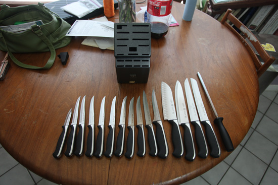 A J.A. Henckels knife set; photo courtesy Kelly Smith