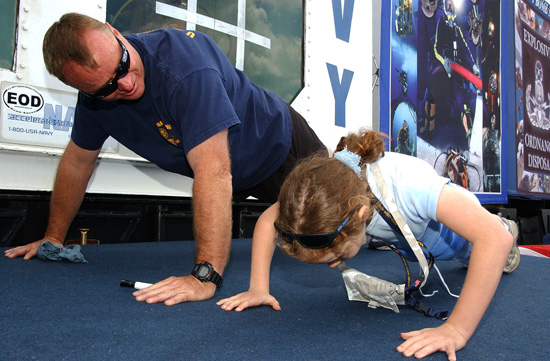 The classic pushup strengthens the upper body; photo US NAVY